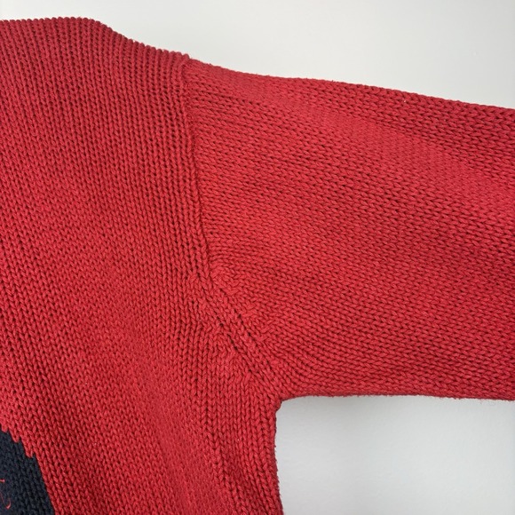 Vintage Sears Roebuck "Polo" Bear Sweater Mens M Red Chunky Grandpa Core - Picture 5 of 8